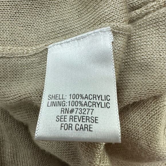 Croft & Barrow Tan Crochet‎ V Neck Open Knit Sweater Pullover Beachy Boho XXL - Picture 6 of 7